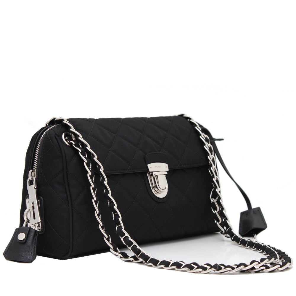 Prada BR4965 Quilted Tessuto Impuntu Nylon Convertible Chain