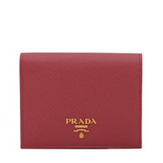 Prada 1MV204 Saffiano Leather Short Bi-fold Clasp Slim Wallet- Tamaris