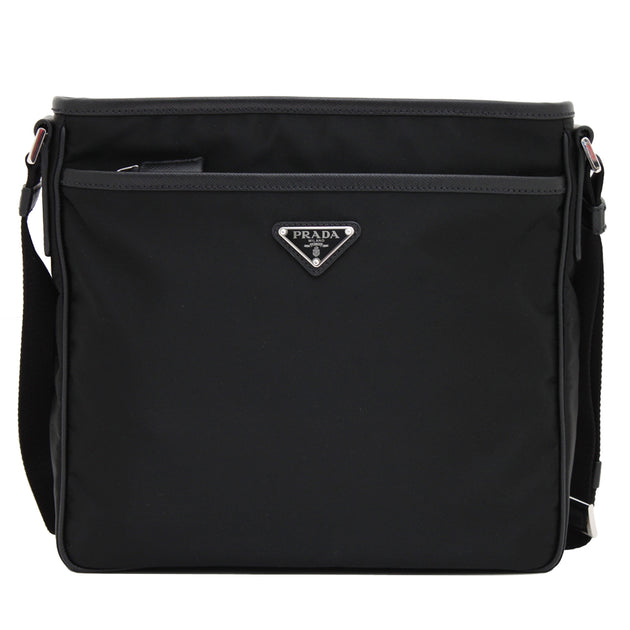 PRADA ブラック ショルダーバッグ　メッセンジャーバッグ　2VH797 Prada 2VH797 Tessuto Nylon Top Zip Messenger Bag – PinkOrchard.com