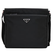 Prada 2VH797 Tessuto Nylon Top Zip Messenger Bag- Black