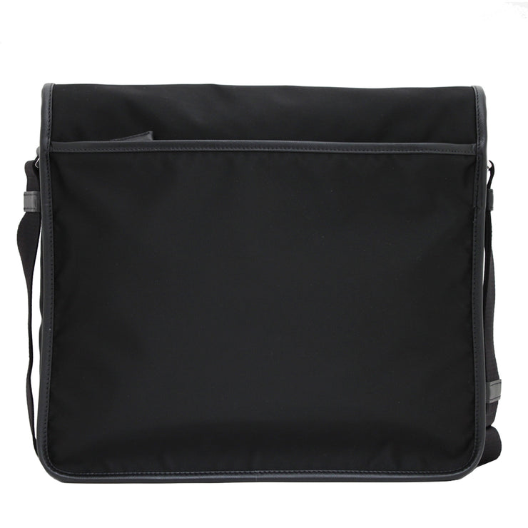 Prada 2VD166 Tessuto Nylon Messenger Bag with Flap- Black