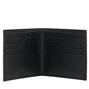 Prada 2MO513 Men's Saffiano Leather Bifold Wallet with Logo Stripe- Black- Mercury