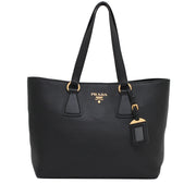 Prada 1BG043 Vitello Phenix Leather Tote Bag- Black