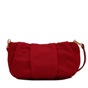 Prada 1NE868 Tessuto Nylon Bow Clutch- Shoulder Bag- Rosso