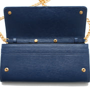 Prada 1MT290 Vitello Move Leather Long Fold Wallet on Chain Bag- Lacca