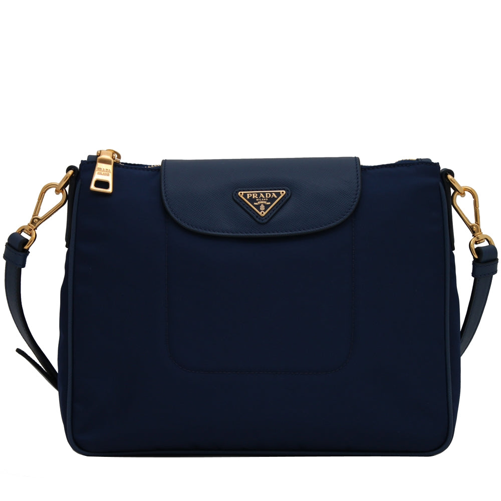Prada BT0933 Tessuto Nylon & Saffiano Leather Trim Crossbody Bag