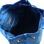 Prada 1N1863 Tessuto Nylon Drawstring Wristlet Pouch- Azzurro