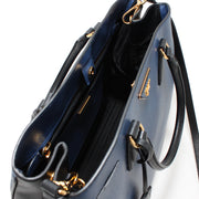 Prada B2830A Saffiano Lux Convertible Tote Bag- Bluette & Nero