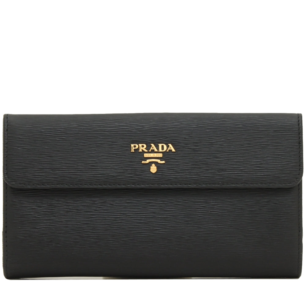 【人気/関税/送料込み】 Prada Brushed Leather Wallet Black 1M Black Small Saffiano Leather Wallet | PRADA