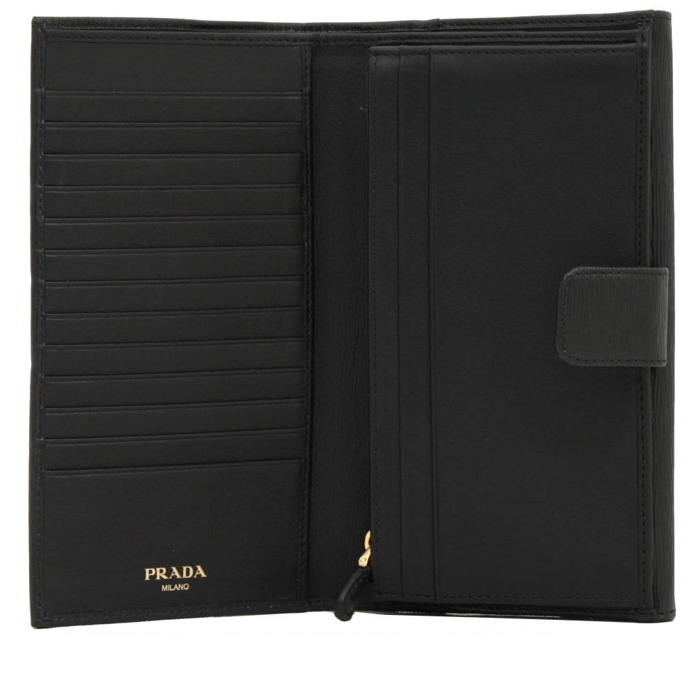 Prada 1MH133 Vitello Move Leather Continental Flap Wallet