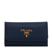 Prada 1PG222 Vitello Move Leather Key Case Holder- Bluette