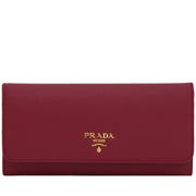 Prada 1MH132 Vitello Move Leather Long Fold Wallet- Ibisco
