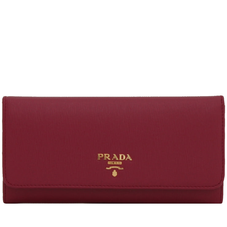 Prada 1MH132 Vitello Move Leather Long Fold Wallet- Ibisco