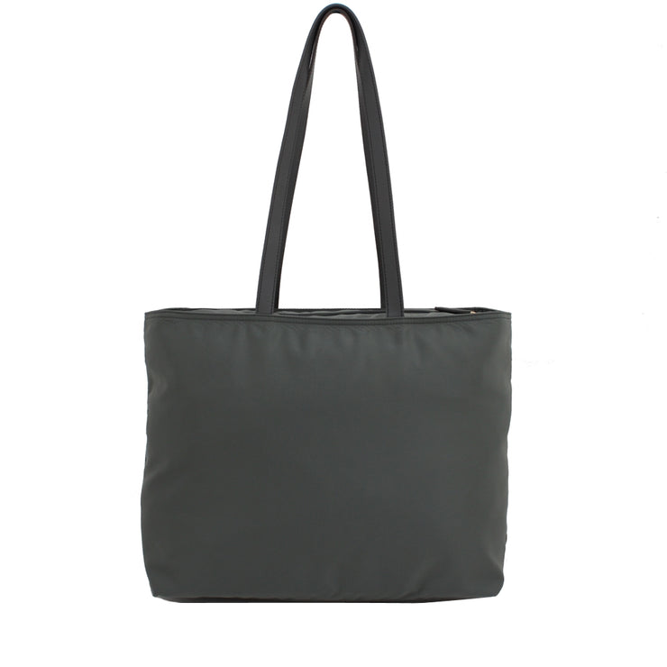 Prada 1BG052 Nylon Jacquard Bow Tote Bag- Ardesia