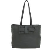 Prada 1BG052 Nylon Jacquard Bow Tote Bag- Ardesia