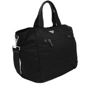 Prada BR4376 Tessuto Nylon Convertible Tote Bag- Black