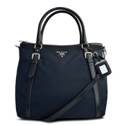 Prada 1BC116 Tessuto Nylon Convertible Bag- Blue