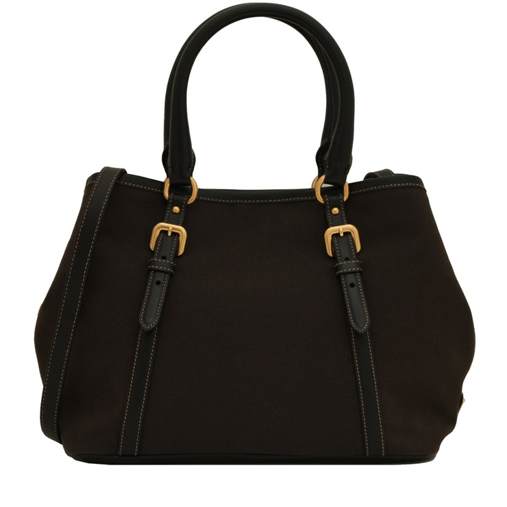Prada 1BA841 Logo Jacquard Convertible Satchel Bag PinkOrchard