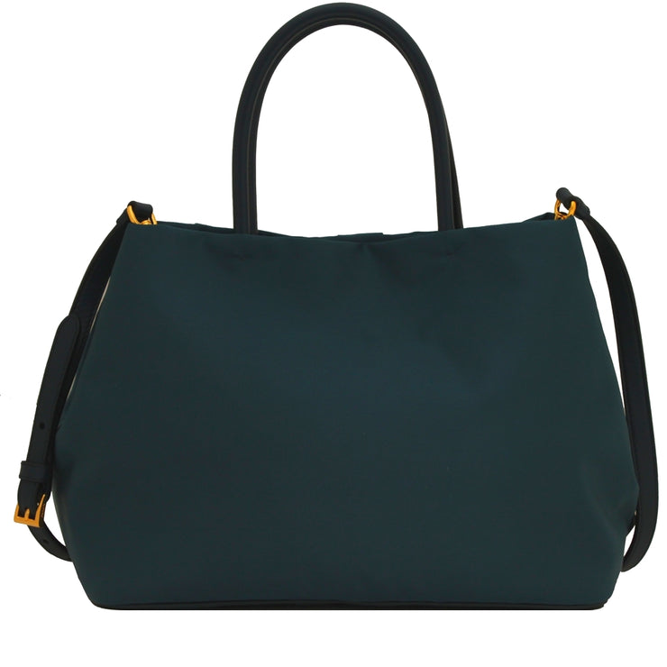 Prada 1BG068 Nylon Jacquard Shopping Convertible Bag- Denim