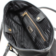 Prada 1BG158 Tessuto Nylon Tote Bag- Black