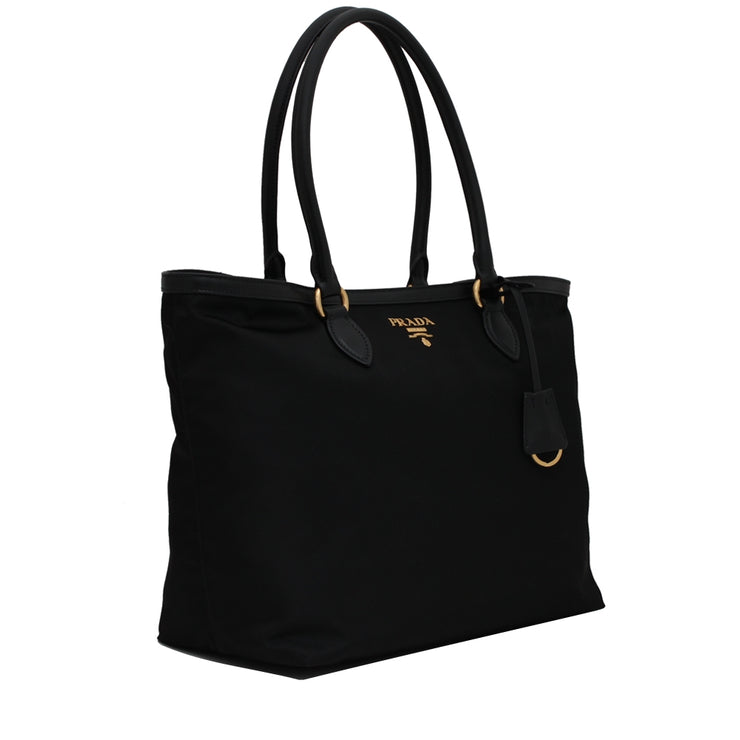 Prada 1BG158 Tessuto Nylon Tote Bag- Black