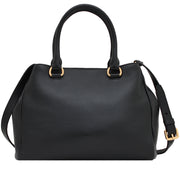 Prada 1BG044 Vitello Phenix Leather Convertible Bag- Black