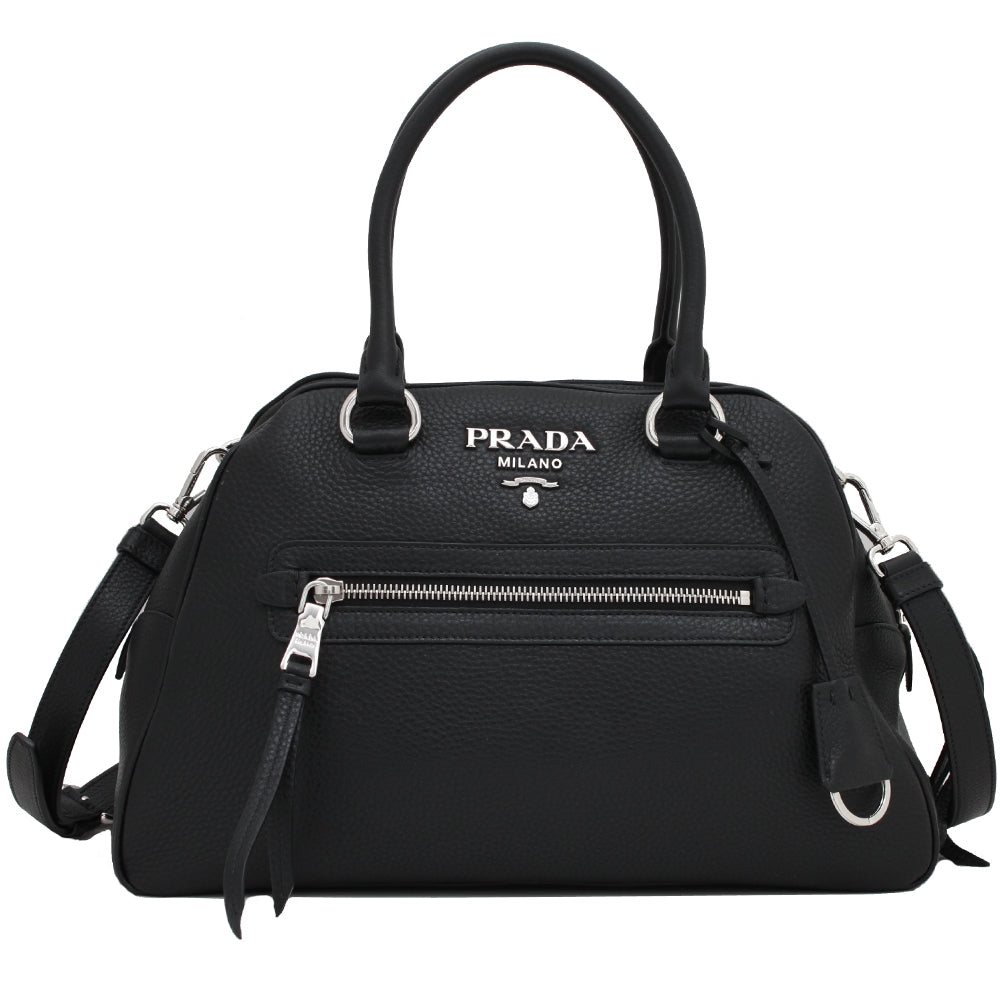 PRADA ブラック バック Prada 1BB054 Vitello Phenix Leather Convertible Bag – PinkOrchard.com