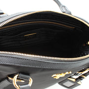 Prada 1BB013 Tessuto Nylon Convertible Satchel Bag- Black