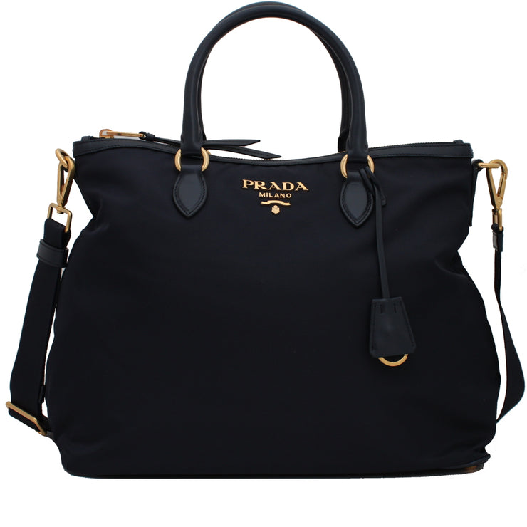Prada 1BC060 Tessuto Nylon Convertible Bag- Bleu