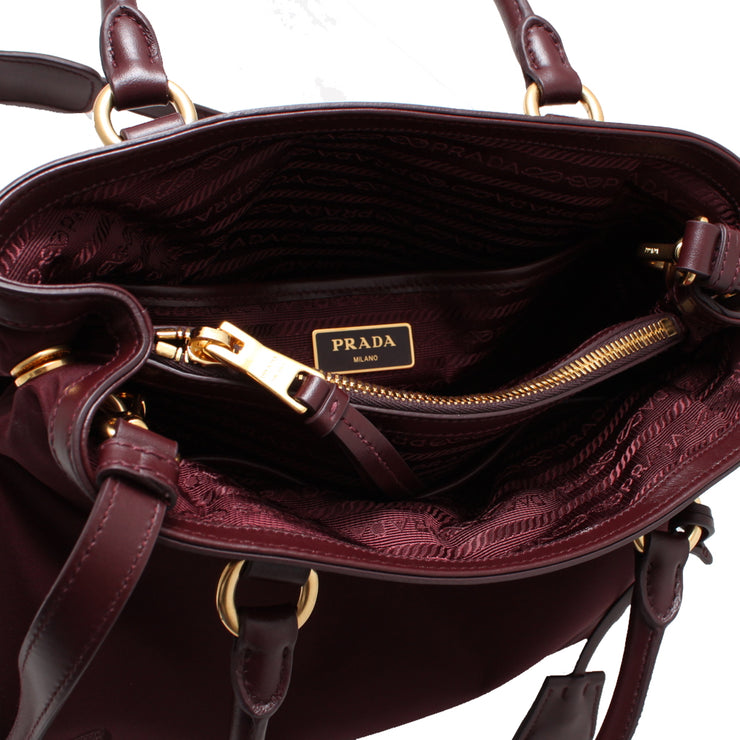 Prada 1BA173 Tessuto Nylon Convertible Satchel Bag- Granato