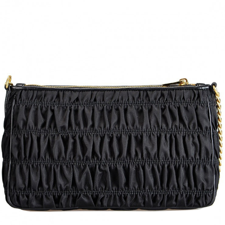 Prada 1BH152 Tessuto Gaufre Sling Bag- Black