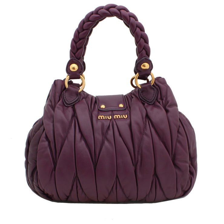 Miu Miu Matelasse Braided Handle Convertible Bag