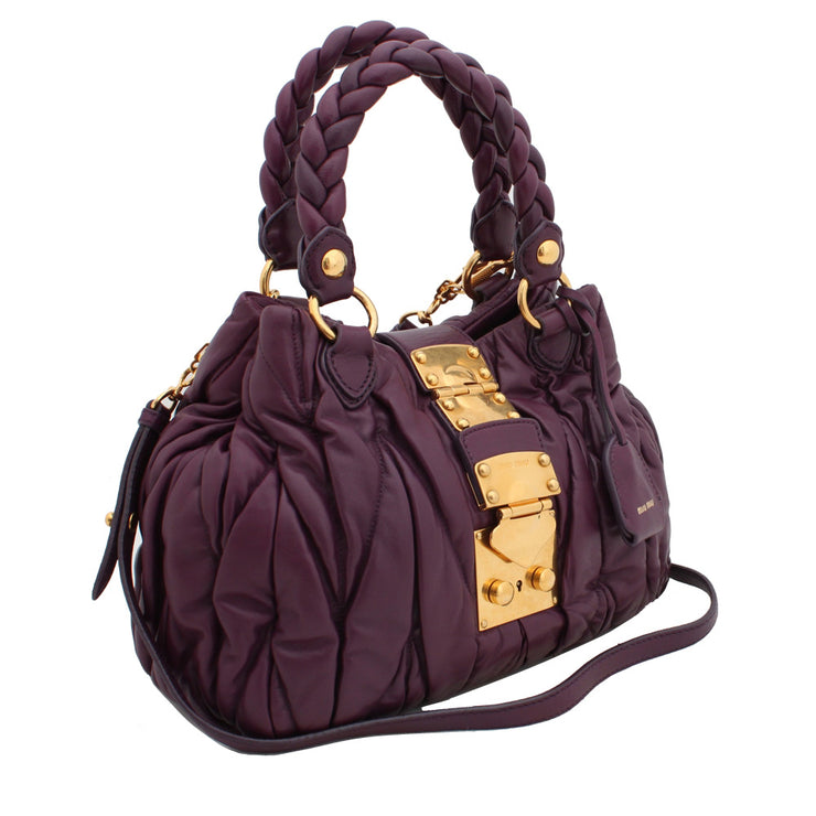 Miu Miu Matelasse Braided Handle Convertible Bag