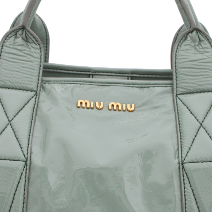 Miu Miu Tessuto Vernice Patent Tote Bag