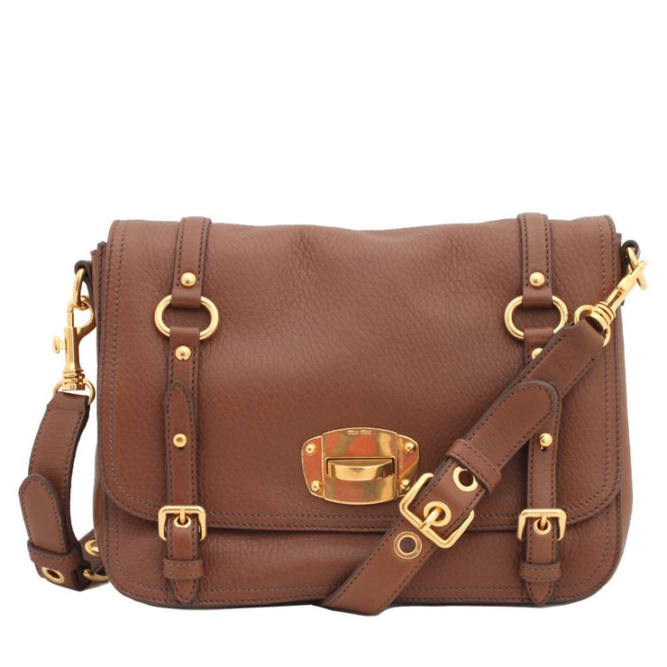 Miu Miu Deerskin Shoulder Bag with Flap