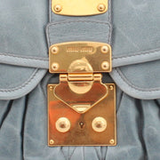 Miu Miu Shiny Calf Leather Metalasse Convertible Hobo Bag