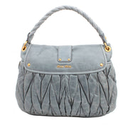 Miu Miu Shiny Calf Leather Metalasse Convertible Hobo Bag