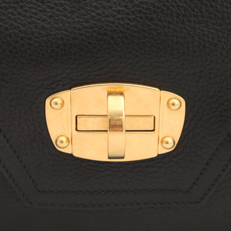 Miu Miu Deerskin Top Handle Hobo Bag with Flap