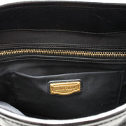 Miu Miu Shiny Calf Leather Metalasse Convertible Hobo Bag- Black