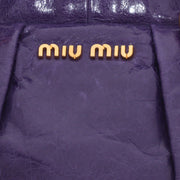 Miu Miu Shiny Calf Leather Top Handle Bag- Violet