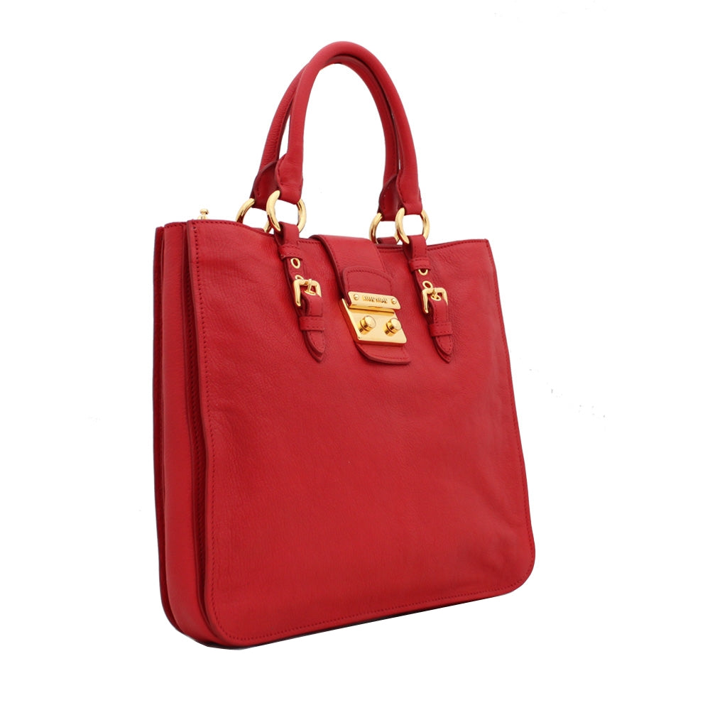 バッグ MIUMIU Madras leather2WAY totebag miu ミュウミュウ アウトレット ショルダーバッグ/トートバッグ