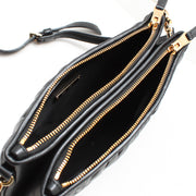 Miu Miu 5BH057 Matelasse Leather Convertible Clutch Bag- Black