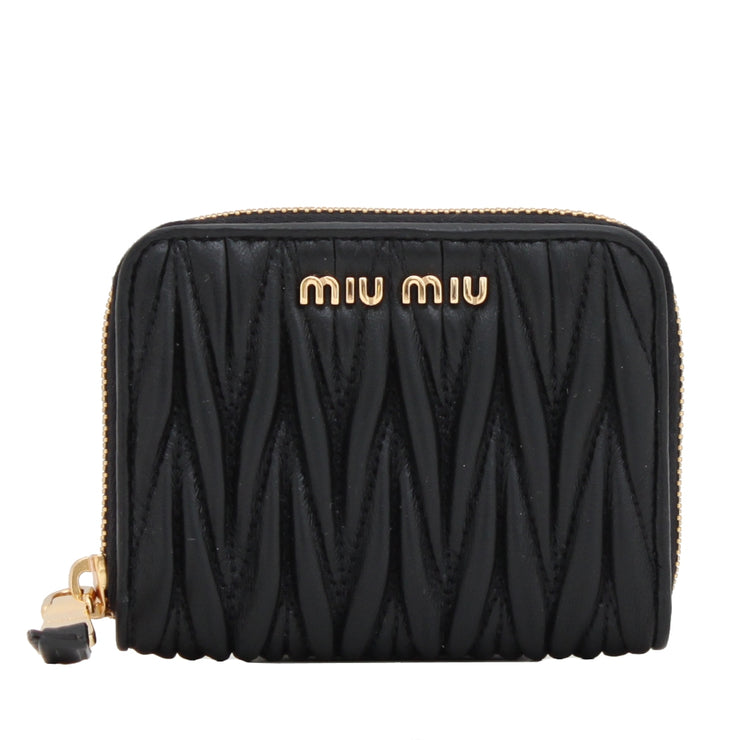 Miu Miu 5MM268 Matelasse Leather Coin Purse- Black