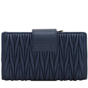 Miu Miu 5ML015 Matelasse Leather Wallet- Zaffiro