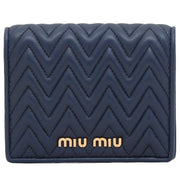 Miu Miu 5MV204 Nappa Impunture Leather Small Wallet- Bluette