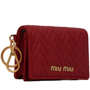 Miu Miu 5MC407 Nappa Impunture Leather Card Holder- Bag Charm- Fuoco