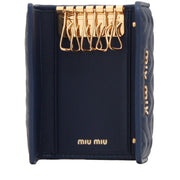 Miu Miu 5PG222 Nappa Impunture Leather Key Holder- Bluette