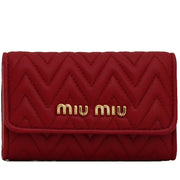 Miu Miu 5PG222 Nappa Impunture Leather Key Holder- Fuoco