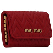 Miu Miu 5PG222 Nappa Impunture Leather Key Holder- Fuoco