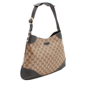 Gucci GG Crystal Capri Hobo Bag  w Leather Trim